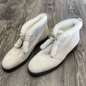 NEW Manolo Blahnik Suede Shearling Boots